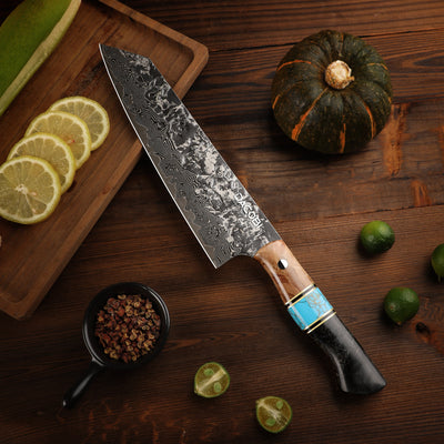 Profesionalni Kiritsuke nož C68, 67-slojno damast jeklo, 20.5 cm