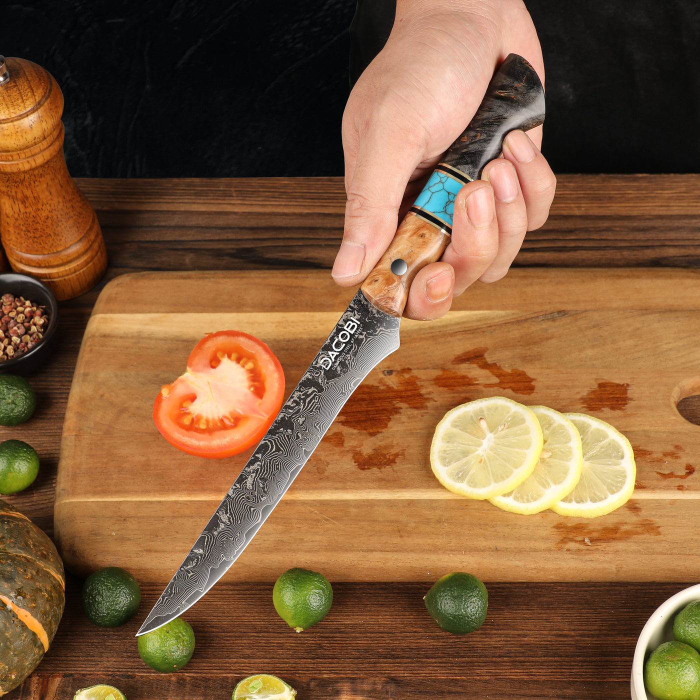 Profesionalni nož za filete C69, 67-slojno damast jeklo, 15.6 cm