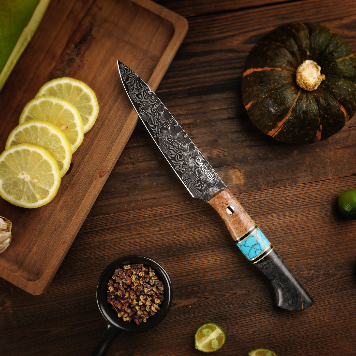 Profesionalni univerzalni nož C70, 67-slojno damast jeklo, 12.8 cm