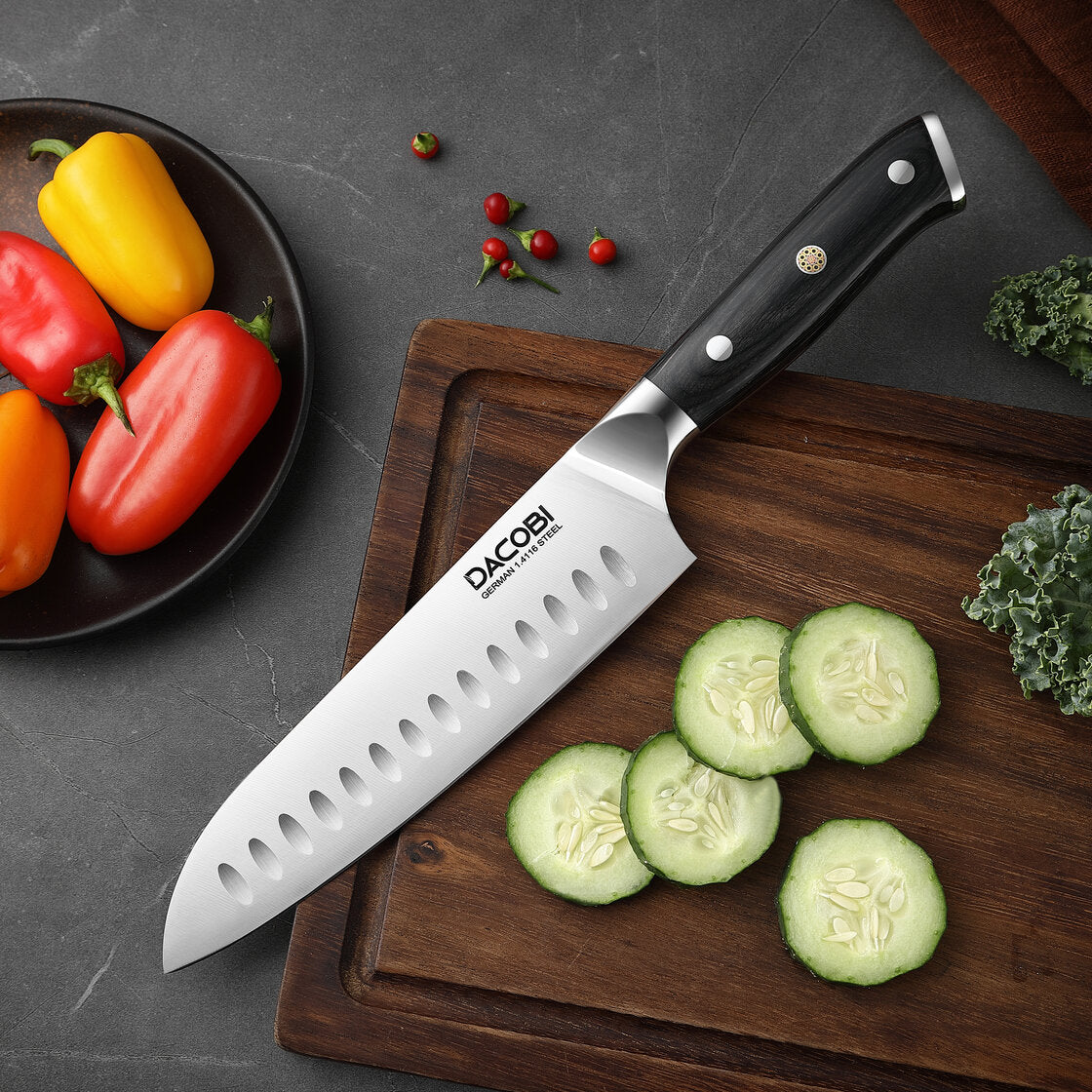 Profesionalni Santoku nož C7, nemško jeklo 1.4116 - DACOBI.si