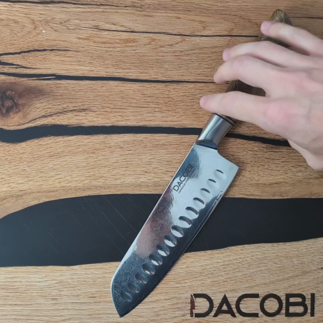 Profesionalni Santoku nož C33, 67-slojno damast jeklo, 18 cm