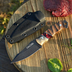 Grizzly - Bushcraft nož, jeklo D2, ročaj iz rogovje + smola