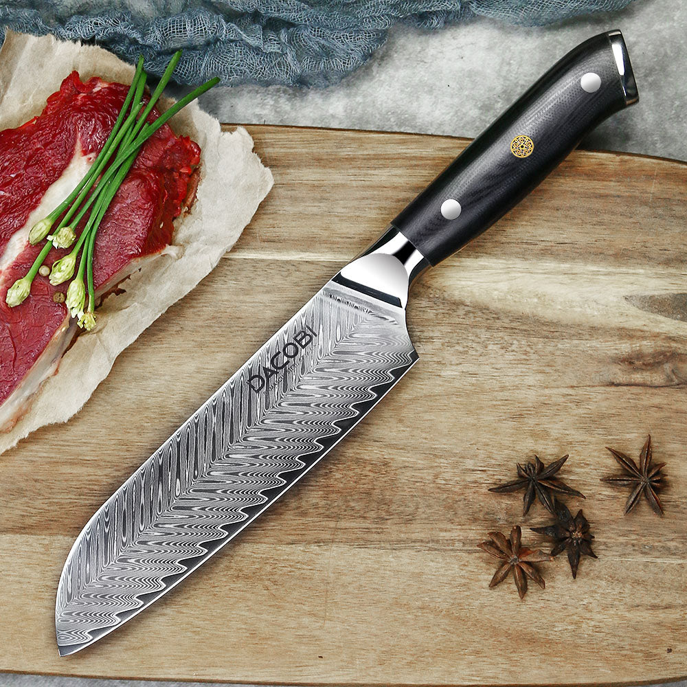 Profesionalni Santoku nož C26, 67-slojno damast jeklo - DACOBI.si