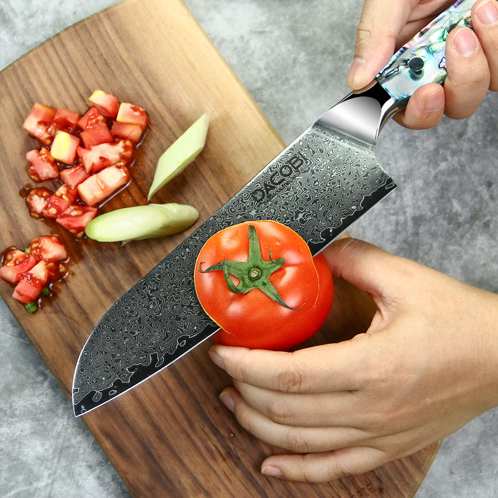Profesionalni Santoku nož C23, 67-slojno damast jeklo - DACOBI.si