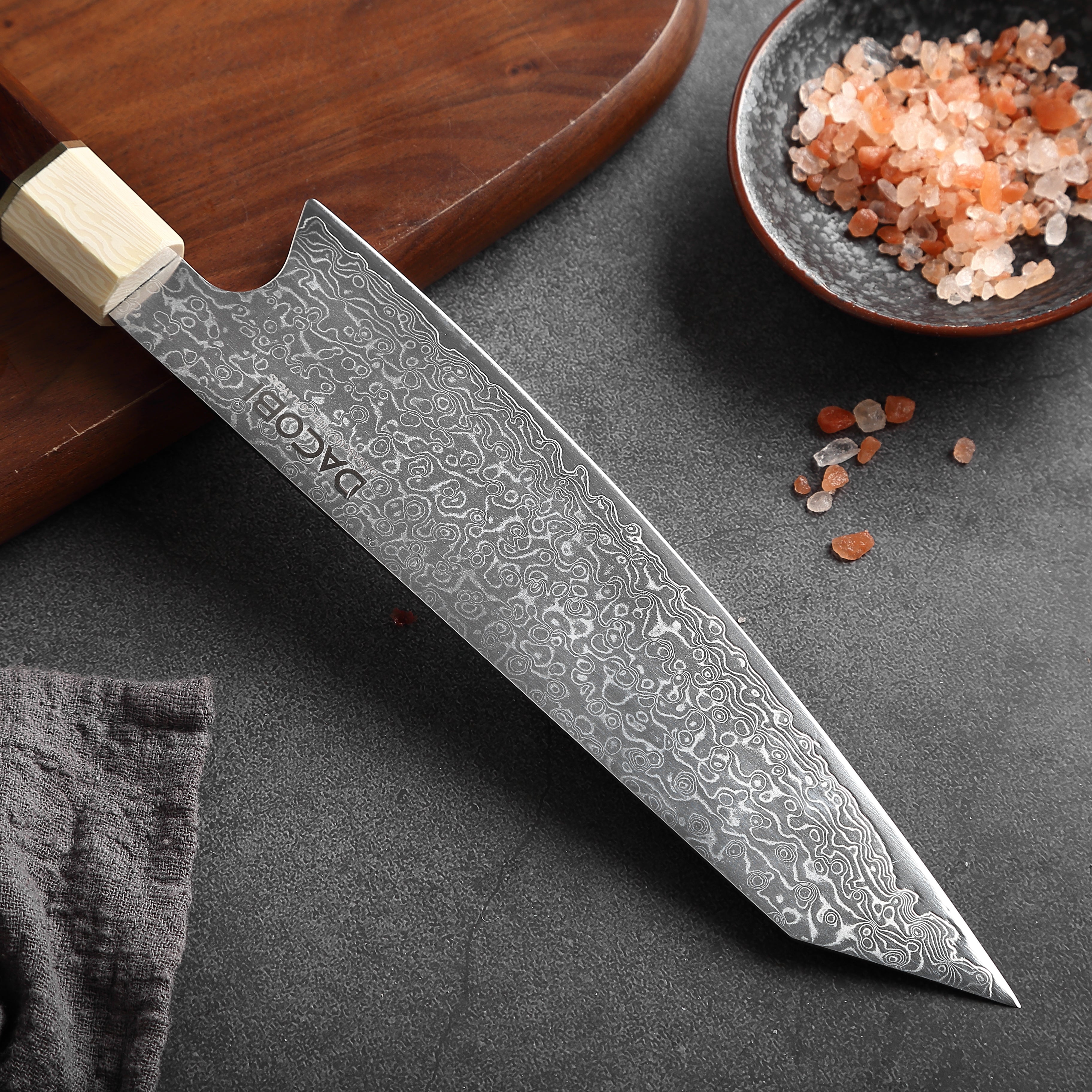 Profesionalni nož Kiritsuke C13, 67-slojno damast jeklo - DACOBI.si