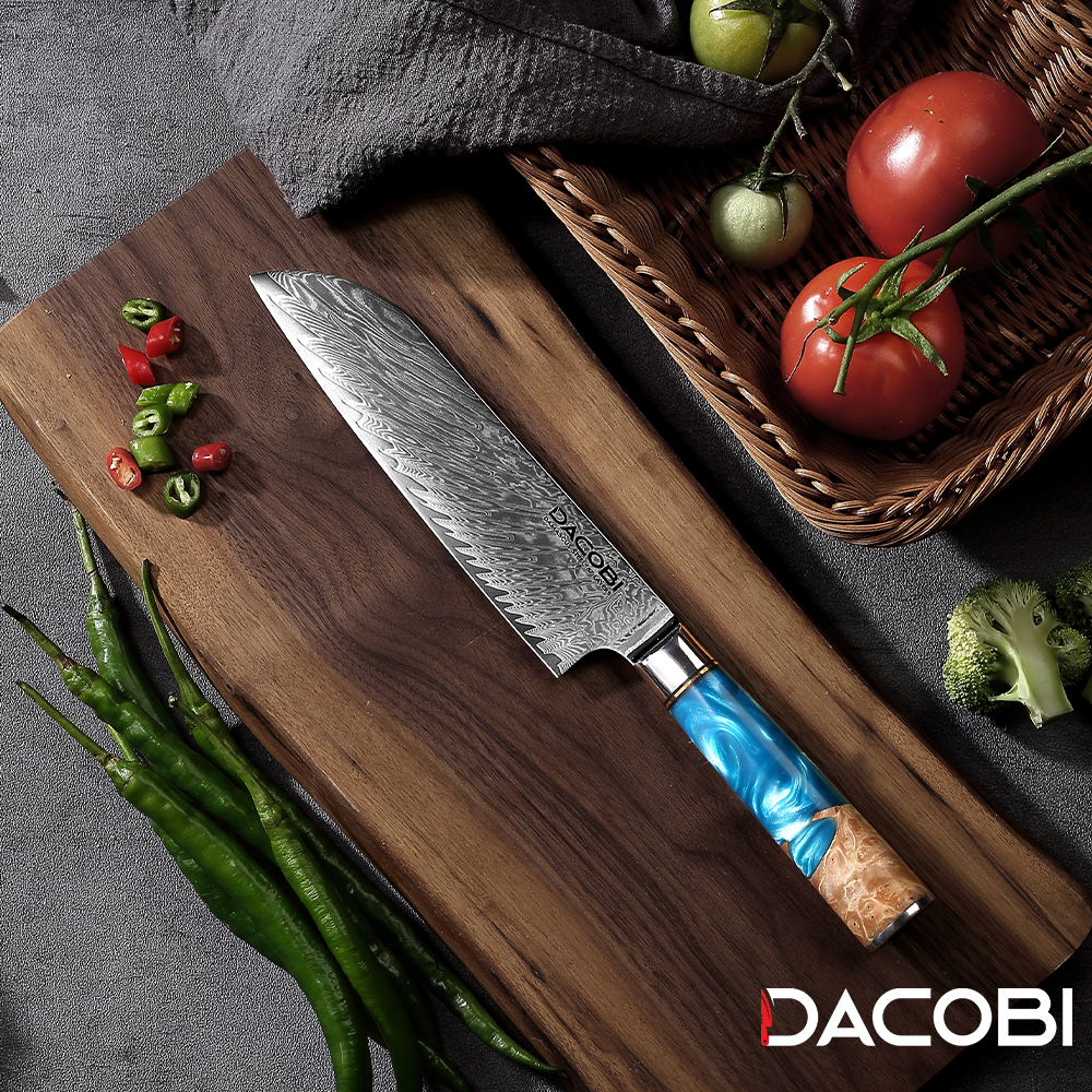 Profesionalni Santoku nož C3, 67-slojno damast jeklo - DACOBI.si